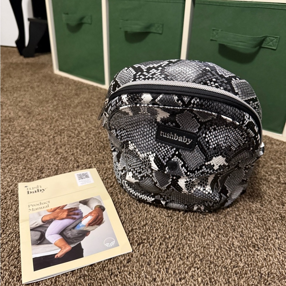 Tushbaby Black & White Snake Print Mini Accessory Bag
